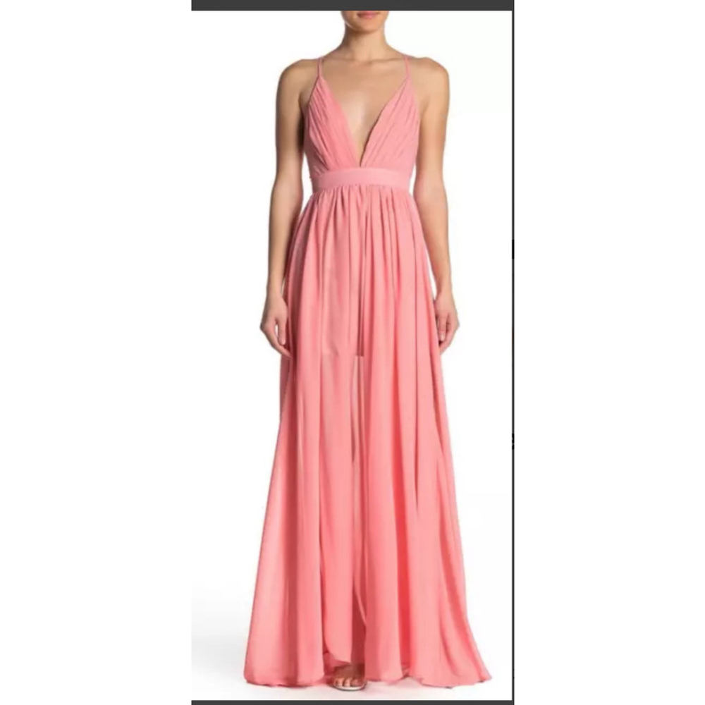 Meghan LA Enchanted Garden Maxi Dress Buff PINK XL NWT‎ $476